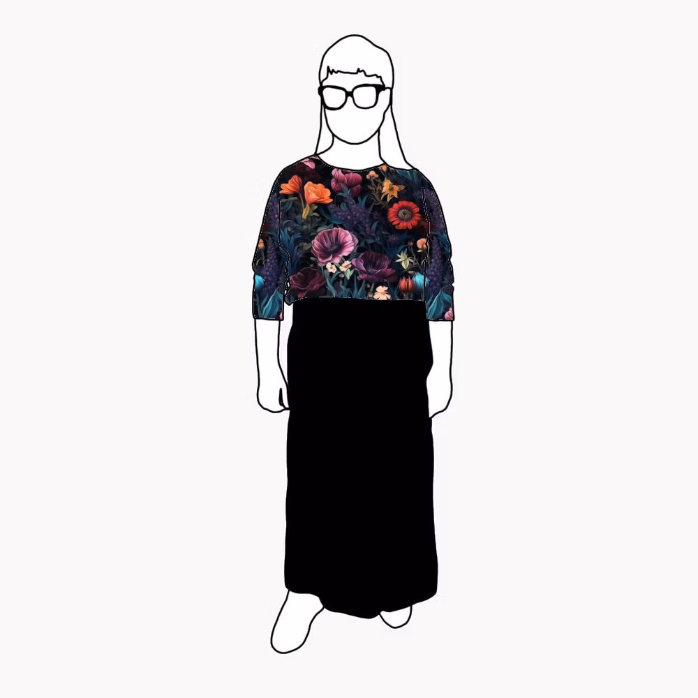 Moody floral Boxy Top & Boxy Crop
