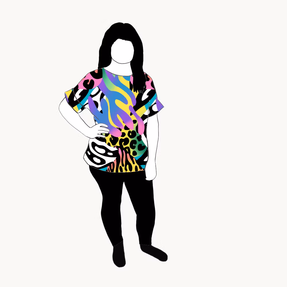 Oversized T-shirt Crazy Print