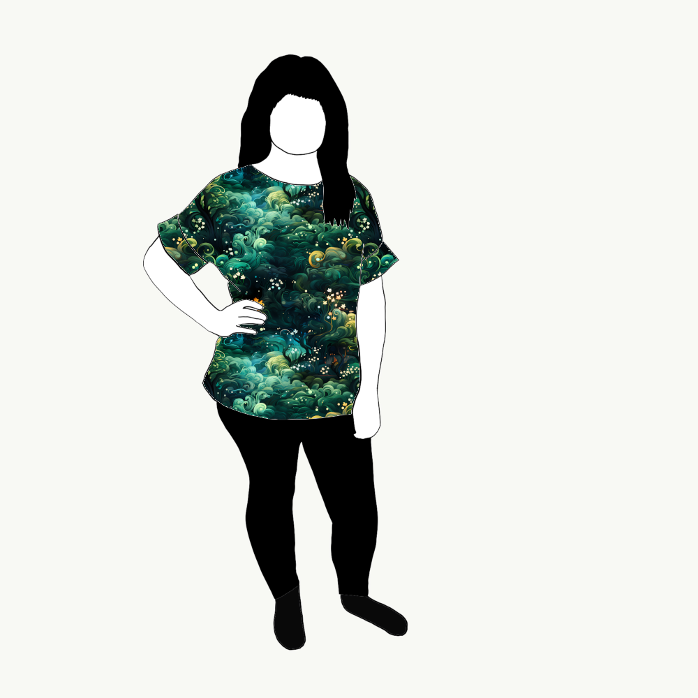 Oversized T-shirt Green Swirl