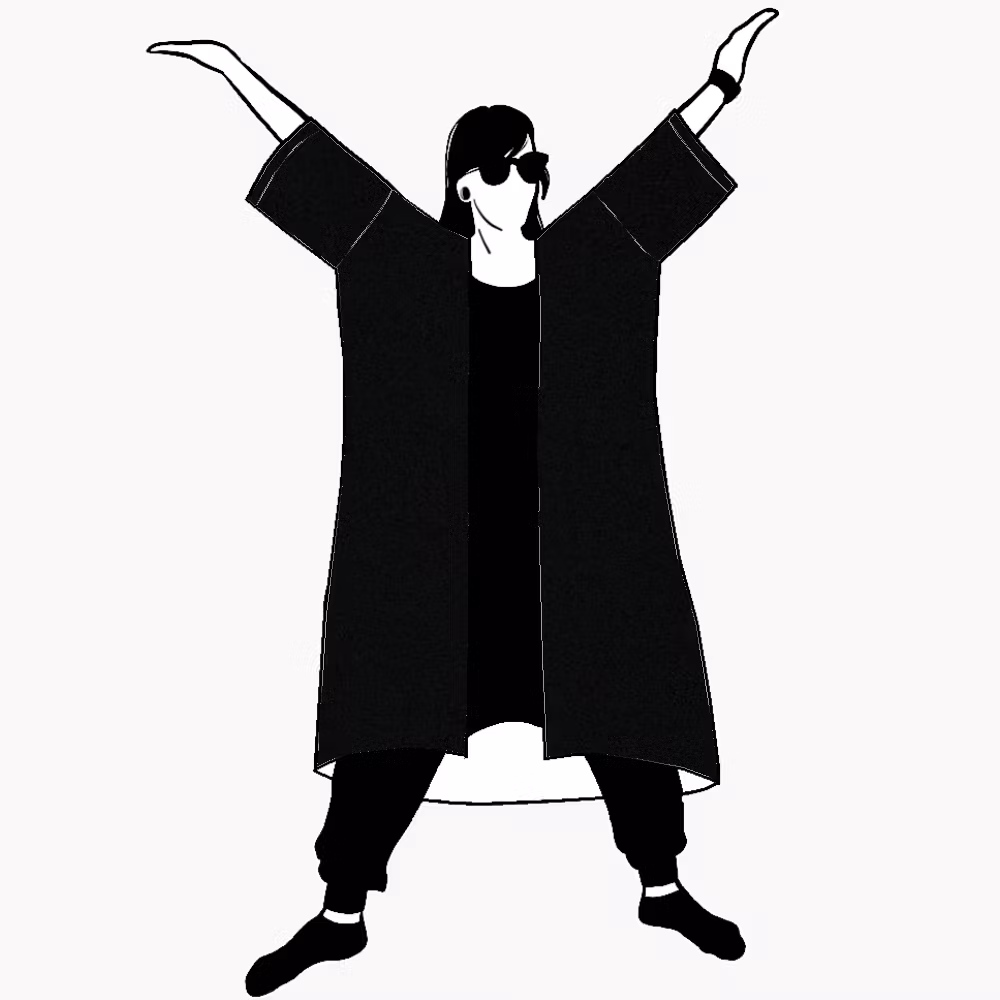 Black Jersey kimono