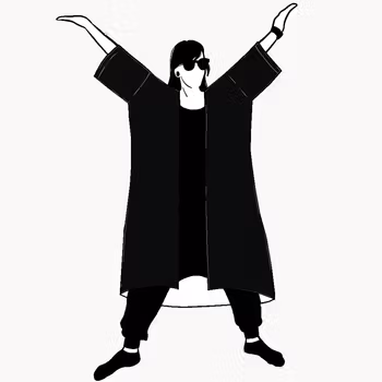 Black Jersey kimono