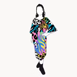 Crazy Print Kimono Dress