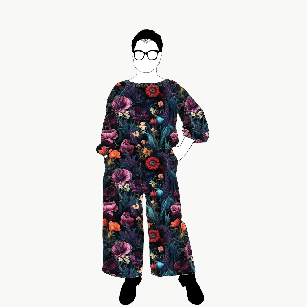 Moody floral All in one suit
