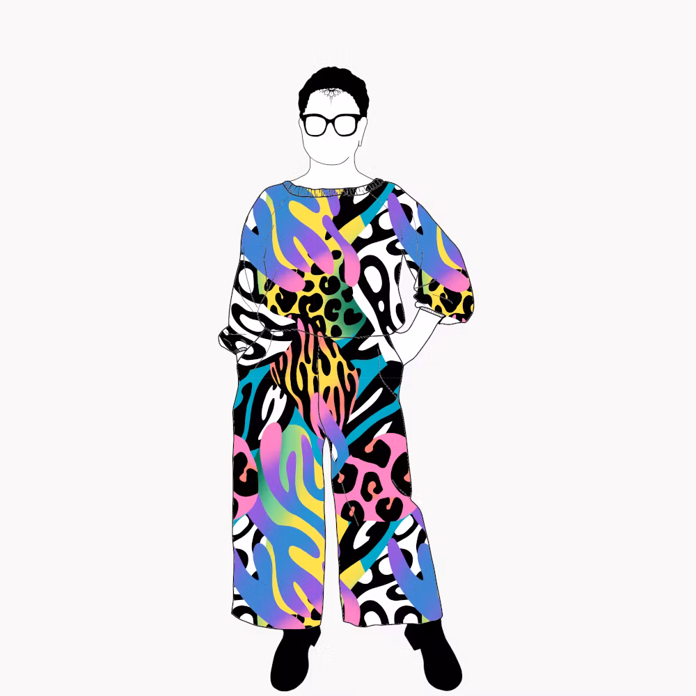Crazy print All in one suit