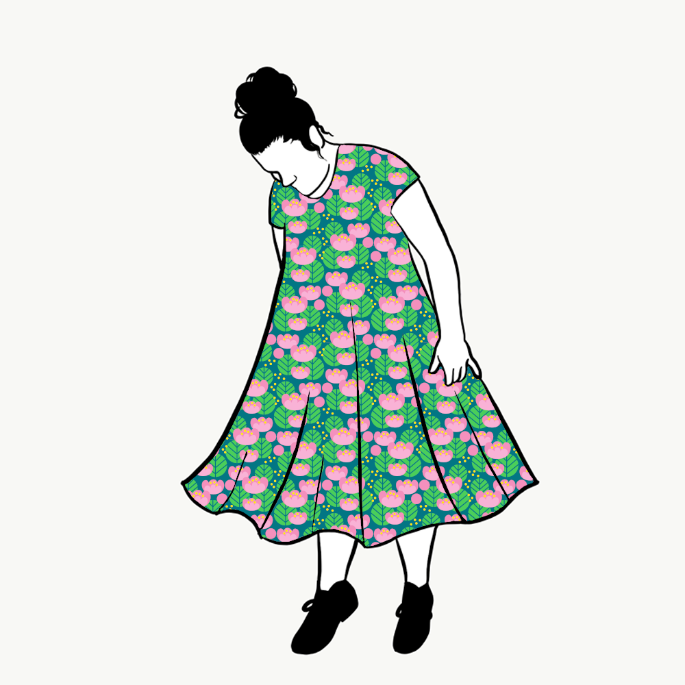 Lotus petrol Groove Dress