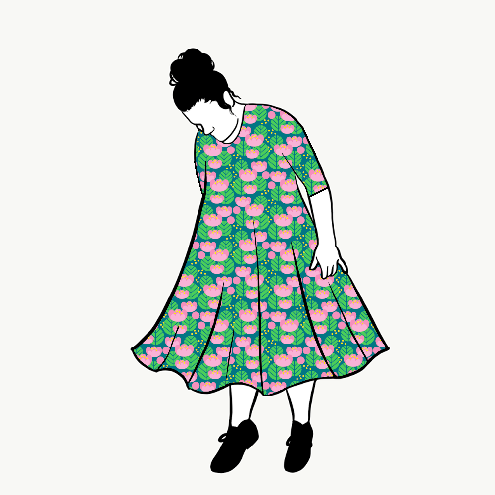 Lotus petrol Groove Dress