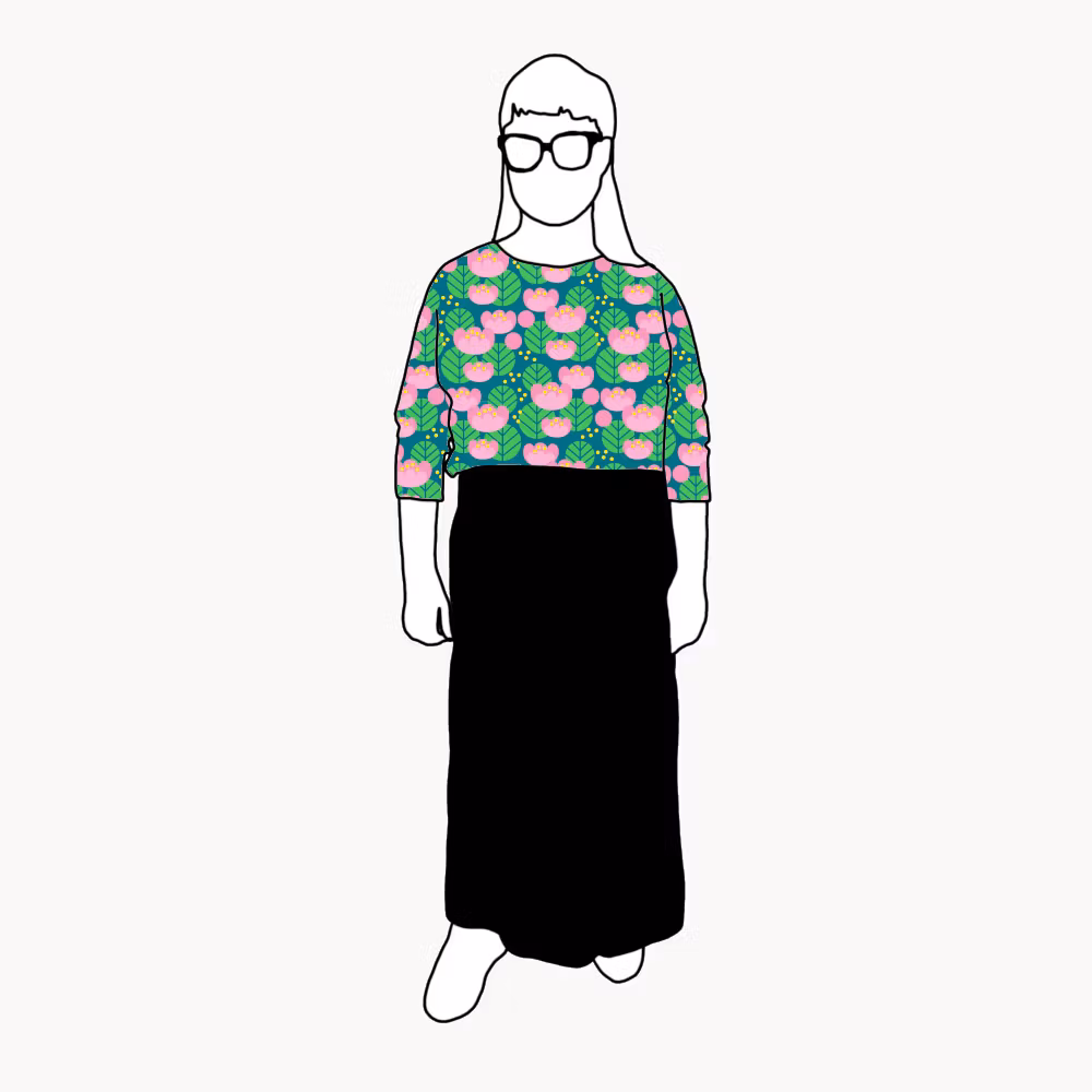 Lotus petrol Boxy Top & Boxy Crop