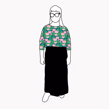 Lotus petrol Boxy Top & Boxy Crop