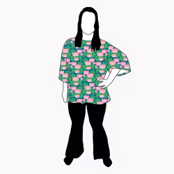 Lotus petrol Kimono Tee