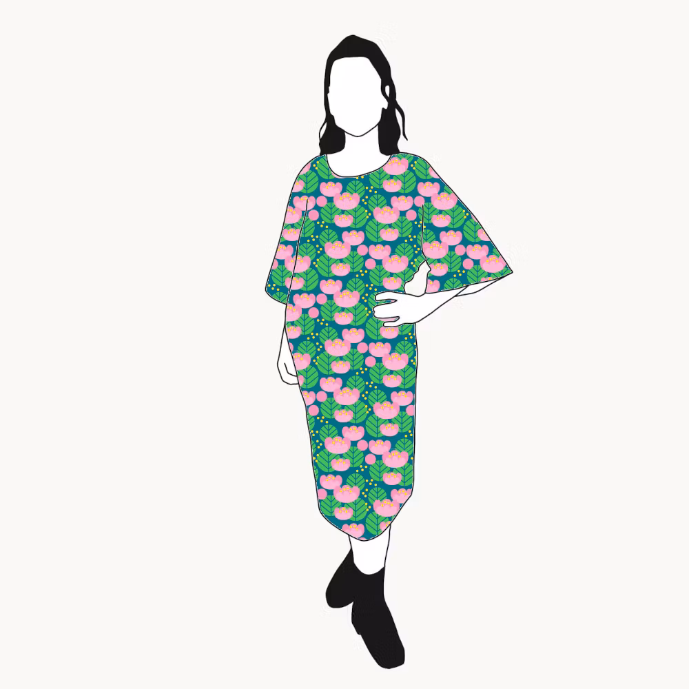 Lotus petrol Kimono Dress