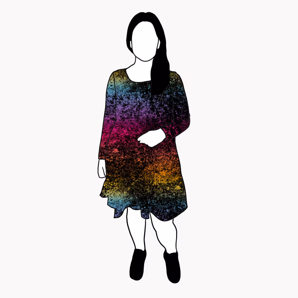 Lave gradient rainbow Flow Dress