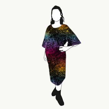 Lava gradient rainbow Kimono Dress