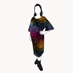 Lava gradient rainbow Kimono Dress