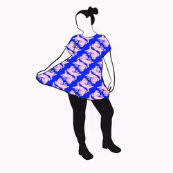 Panter blue/pink Tunika