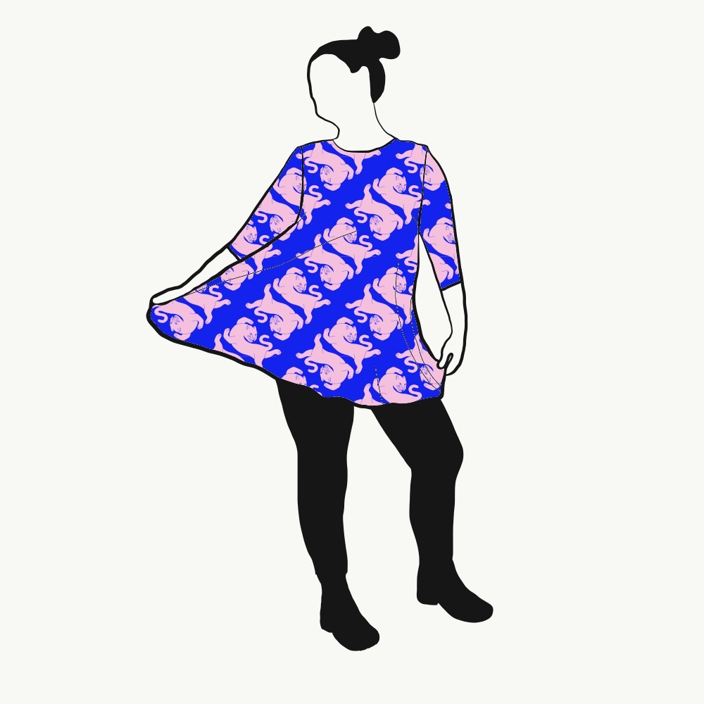 Panter blue/pink Tunika