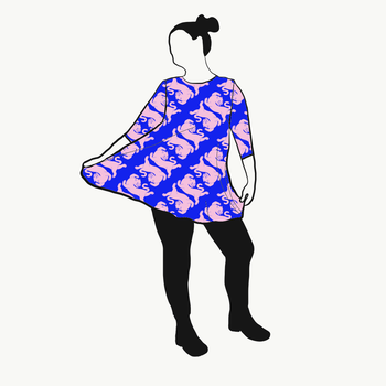 Panter blue/pink Tunika