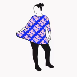 Panter blue/pink Tunika