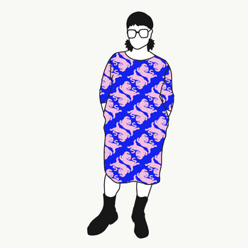 Panter blue/pink Boxtunika