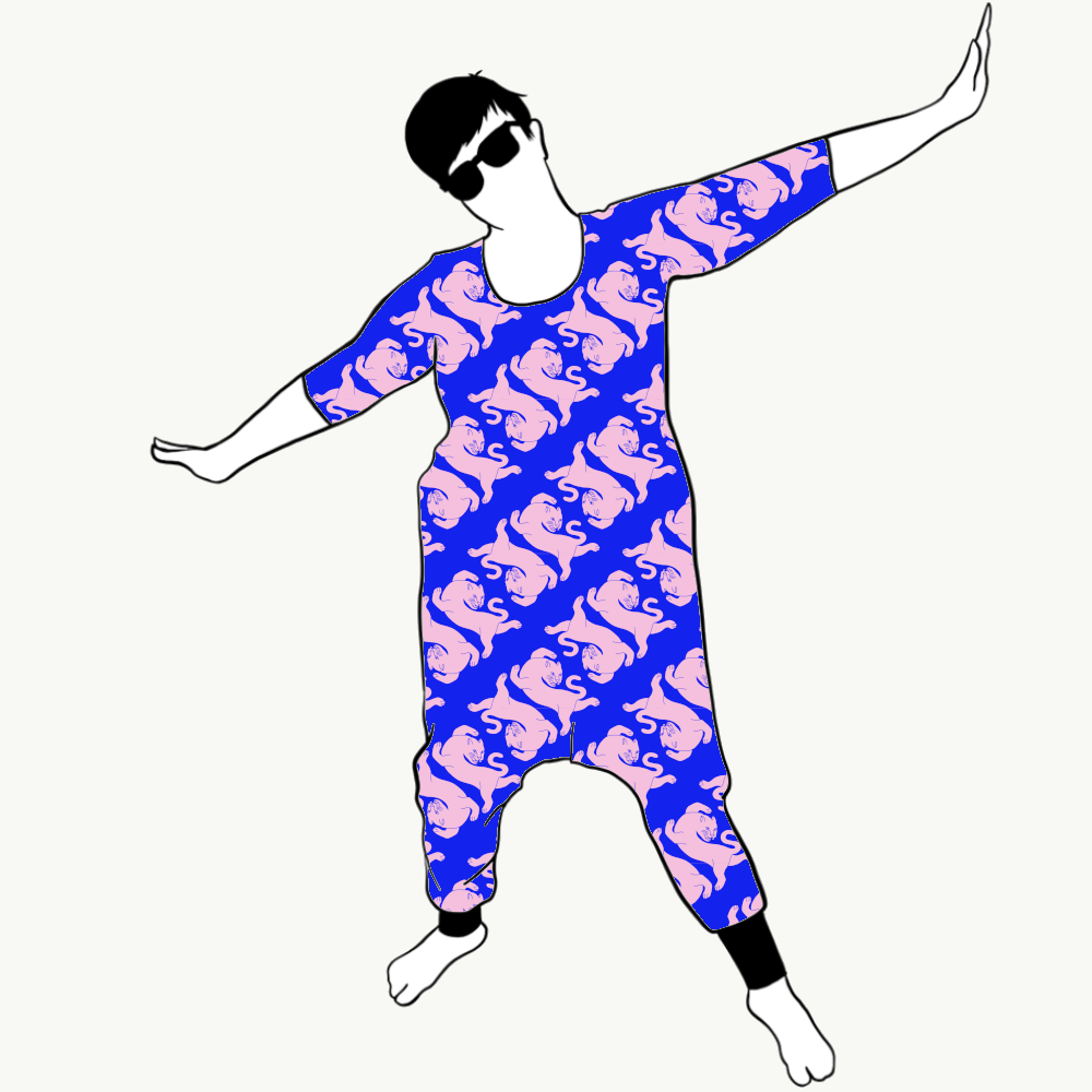Panter blue/pink Jumpsuit (alla ärmlängder)