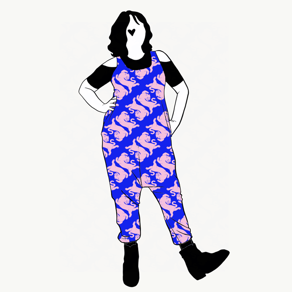 Panter blue/pink Jumpsuit (alla ärmlängder)
