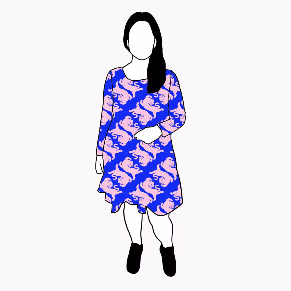 Panter blue/pink Flow Dress