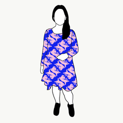 Panter blue/pink Flow Dress