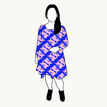 Panter blue/pink Flow Dress