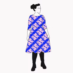 Panter blue/pink Snurrklänning