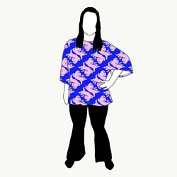 Panter blue/pink Kimono Tee