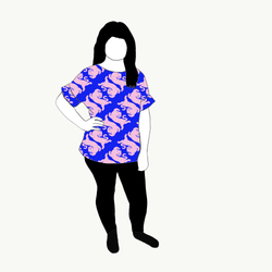 Panter blue/pink Oversized T-shirt
