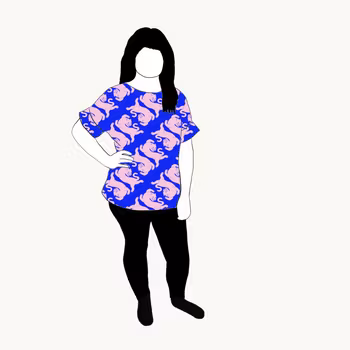 Panter blue/pink Oversized T-shirt