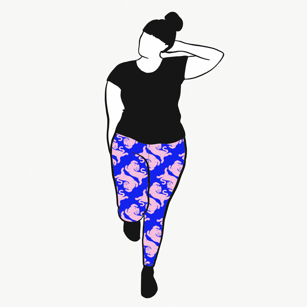 Panter blue/pink Leggings