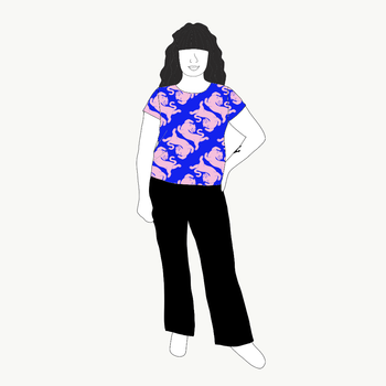 Panter blue/pink T-shirt