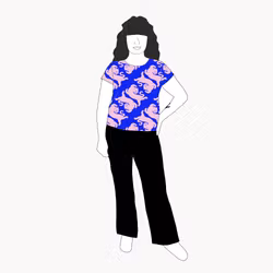 Panter blue/pink T-shirt