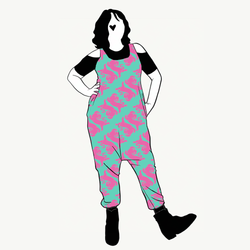 Panter turquoise/pink Jumpsuit (alla ärmlängder)
