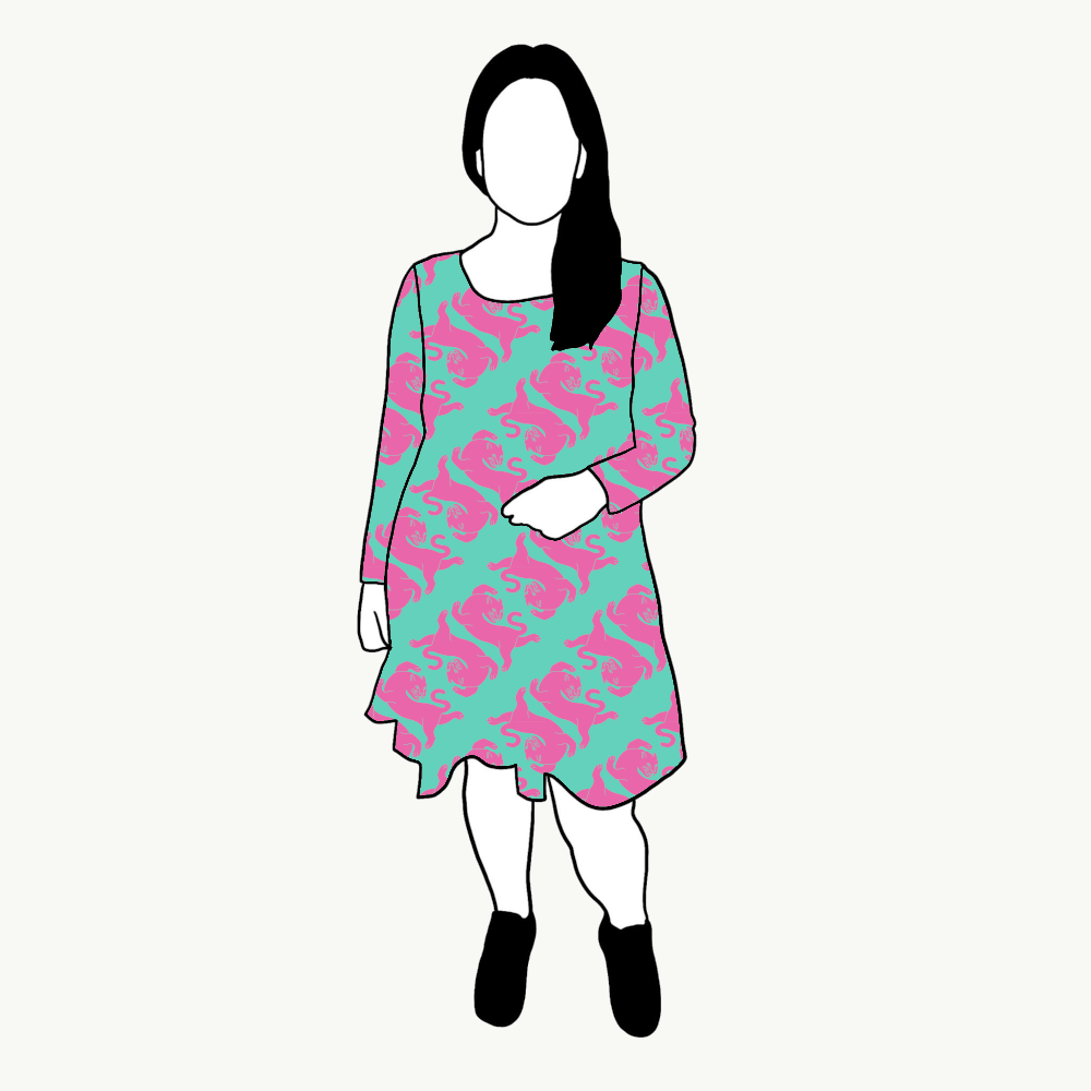 Panter turquoise/pink Flow Dress