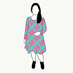 Panter turquoise/pink Flow Dress