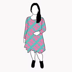 Panter turquoise/pink Flow Dress