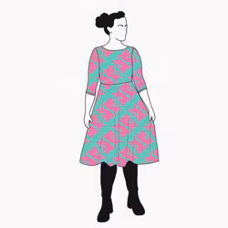 Panter turquoise/pink Snurrklänning