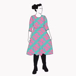 Panter turquoise/pink Snurrklänning
