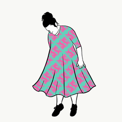 Panter turquoise/pink Groove Dress