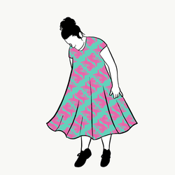 Panter turquoise/pink Groove Dress
