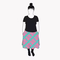 Panter turquoise/pink Kjol