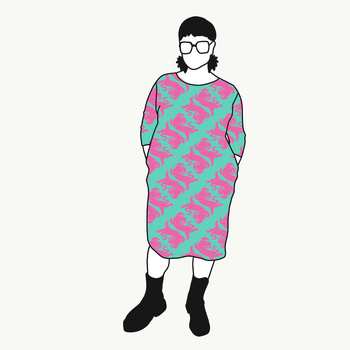 Panter turquoise/pink Boxtunika