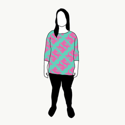 Panter turquoise/pink Boxy Top & Boxy Crop