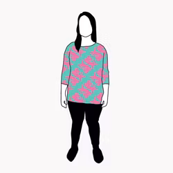 Panter turquoise/pink Boxy Top & Boxy Crop