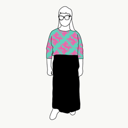 Panter turquoise/pink Boxy Top & Boxy Crop