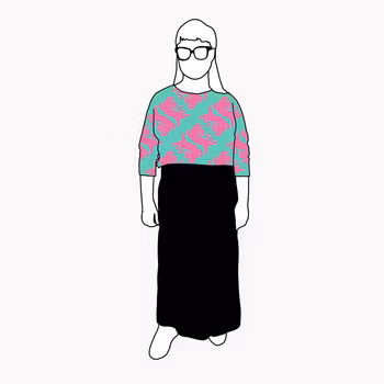 Panter turquoise/pink Boxy Top & Boxy Crop