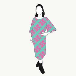 Panter turquoise/pink Kimono Dress