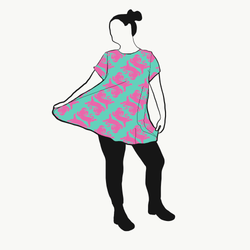 Panter turquoise/pink Tunika